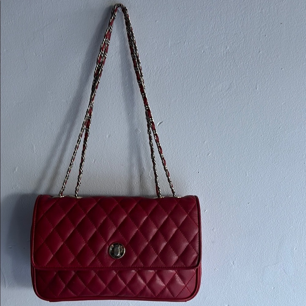 Giani Bernini Red Quilted Shoulder Bag